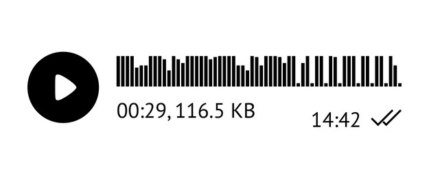 recording of audio message template ui element vector image