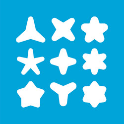 rounded star set element design in flat symbol vector image