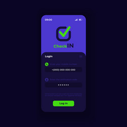 self check in app smartphone interface template vector image