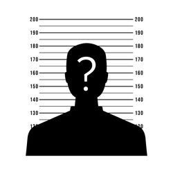 silhouette of anonymous man with question mark vector image