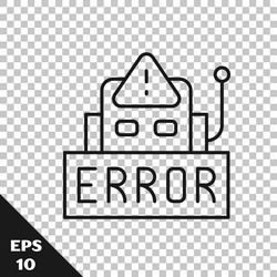 black line error in the operation program vector image