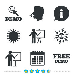 Presentation with Cursor & Demo Icon vector image