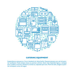 professional kitchen equipment round concept vector