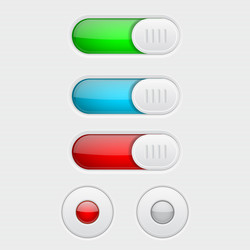web buttons colored set of toggle switch butttons vector image