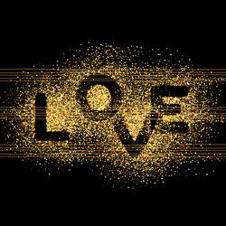 Love gold letters elegant background vector