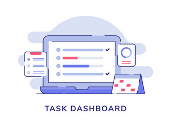 task dashboard concept check list on display vector image