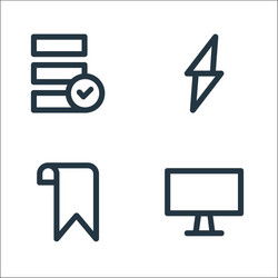 user interface line icons linear set quality vector image