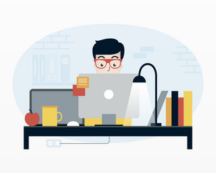 working in office vector