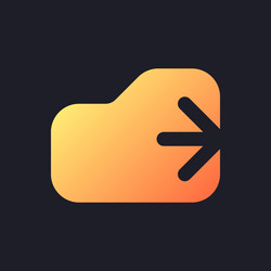 logout orange solid gradient ui icon for dark vector image