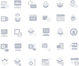 Set simple icons software vector