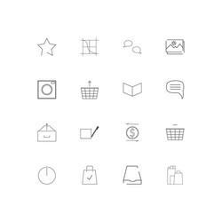 interface linear thin icons set outlined simple vector image