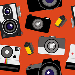 Vintage Camera Collection Pattern Vector Image
