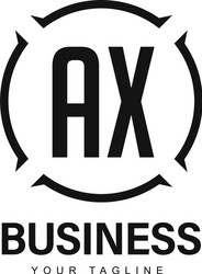 ax initial a logo design with abstract style vector image