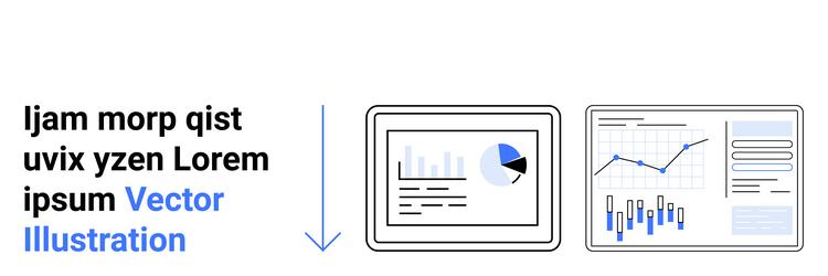 data analytics dashboard with graphs and charts vector image
