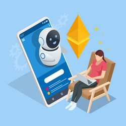 isometric ethereum is a decentralized open-source vector image