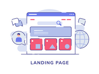 landing page concept ui wireframe on display vector image