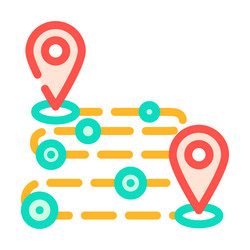 track airplane pointer map color icon vector image