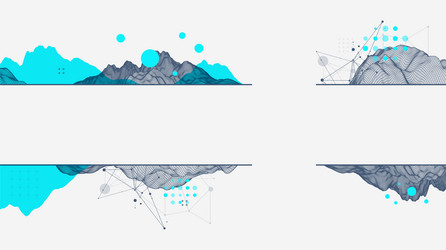 abstract wireframe mountain background modern vector