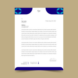 blue letterhead pad template design vector