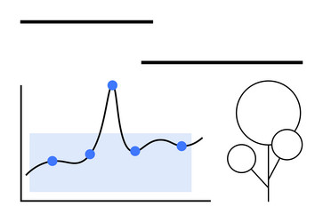 data analysis concept with line graph and abstract vector image