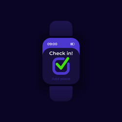 quick check in application smartwatch interface vector image
