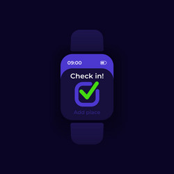 Quick check in application smartwatch interface vector