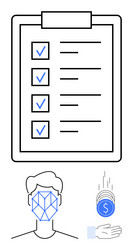 task checklist and automated digital payment vector image