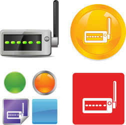 technology and networking icon set vector image