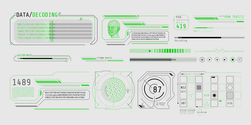 hud interface design for decoding big data vector image