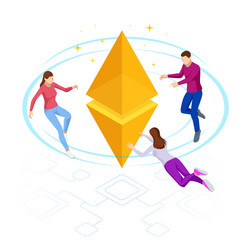 isometric ethereum is a decentralized open-source vector image