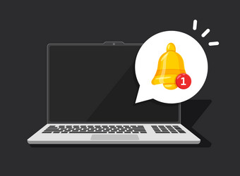 laptop notification icon in flat style computer vector image