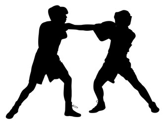silhouette athletes boxers Vector Image