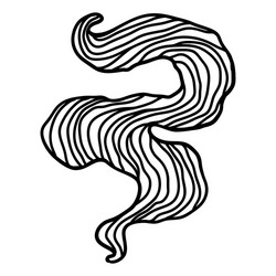 Wave line curl monochrome stripes black and white vector