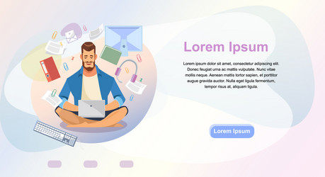 work on computer in cloud cartoon banner vector image
