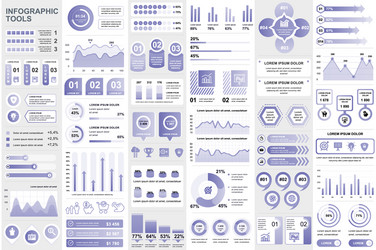 Bundle infographic elements data visualization vector