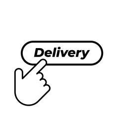 hand click on delivery button icon in trendy vector