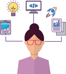 portrait of woman coding programmer vector image