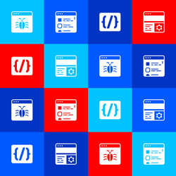 set system bug browser files programming vector image