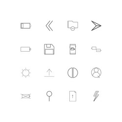 user interface simple linear icons set outlined vector image