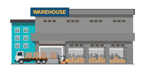 Warehouse storage with boxes vector