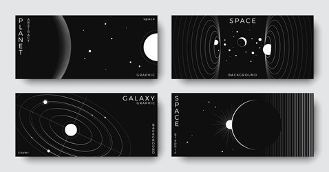 set of abstract space horizontal backgrounds vector image