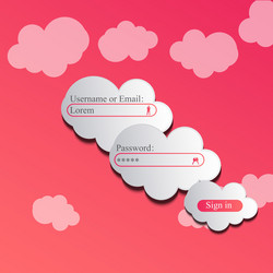 Clouds login page Royalty Free Vector Image - VectorStock
