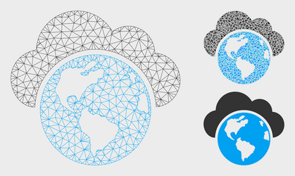 globe mesh wire frame model and triangle vector image