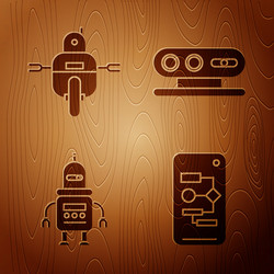 set algorithm robot and 3d scanning system vector image
