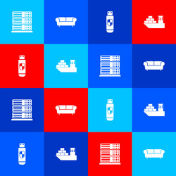 set server data web hosting sofa usb flash vector image