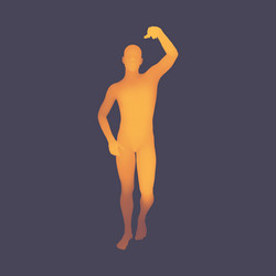 standing man 3d human body model design element vector