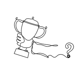 abstract cup with question mark as continuous vector image