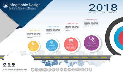 business infographics template milestone timeline vector