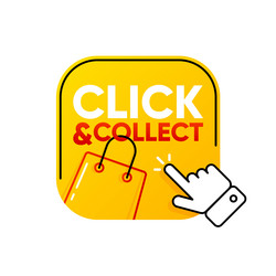 Click and collect with computer mouse pointer vector