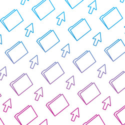 degraded line folder file with arrow cursor vector image